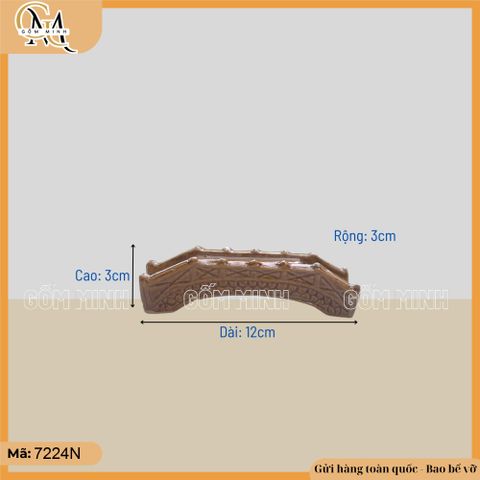 Mô hình cầu nhỏ dài 12cm bằng gốm decor non bộ, phụ kiện hòn non bộ