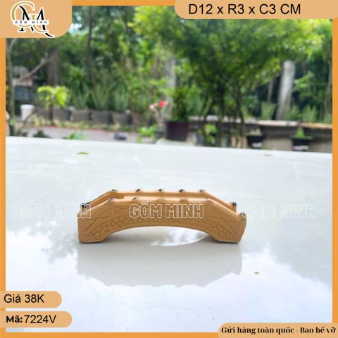 Mô hình cầu nhỏ dài 12cm bằng gốm decor non bộ, phụ kiện hòn non bộ