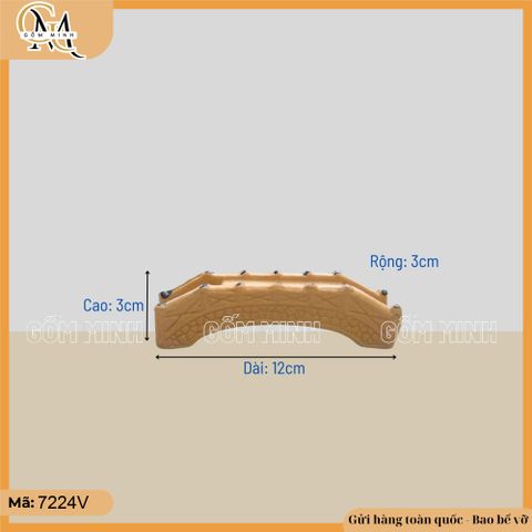 Mô hình cầu nhỏ dài 12cm bằng gốm decor non bộ, phụ kiện hòn non bộ