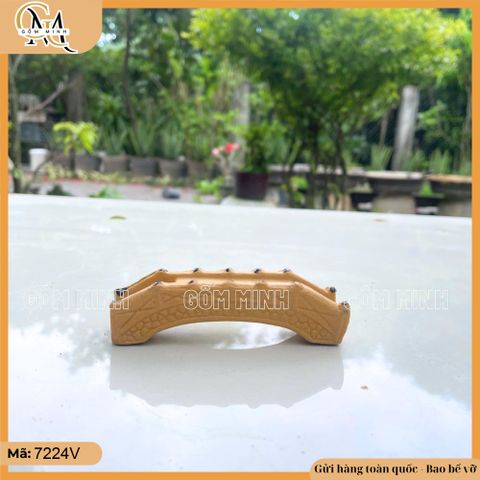Mô hình cầu nhỏ dài 12cm bằng gốm decor non bộ, phụ kiện hòn non bộ