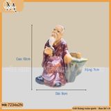 Tượng ông đọc sách nhỏ cao 10cm, tượng đọc sách nhỏ decor bàn trà, trang trí cây bonsai