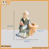 Tượng ông đọc sách nhỏ cao 10cm, tượng đọc sách nhỏ decor bàn trà, trang trí cây bonsai