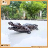 Tượng cá sấu nhỏ dài 22cm bằng gốm, tượng động vật bằng gốm trang trí nhà cửa, trang trí sân vườn