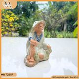 Tượng ông câu cá đội nón cao 12cm, tượng vọng câu cá, tượng ông lão câu cá, phụ kiện bể cá