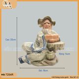 Tượng ông câu cá cao 20cm gốm sứ Bát Tràng, tượng câu cá, tương lão ngư trang trí bể cá
