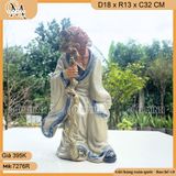 Tượng Lão Mai cầm gậy lớn cao 32cm, tượng Lão Mai ghép cây bonsai, tương ghép cây đẹp