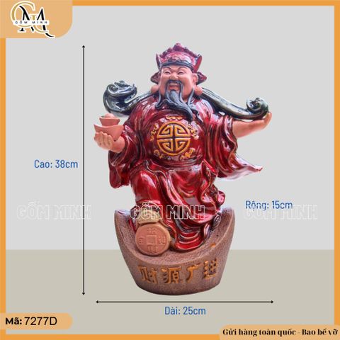 Tượng thần tài cao 38cm men hỏa biến cao cấp nhiều màu, tượng phong thủy - Thu hút Tài Lộc, Phú Quý vào nhà