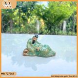 Tượng ông say nằm nhỏ nhiều màu, tượng ông say trang trí chậu cây, decor bàn trà