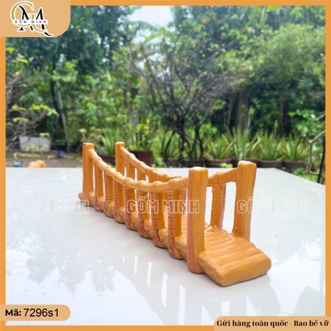 Mô Hình Cầu Dây Vàng Bằng Gốm dài 17cm, 32cm - Trang Trí Hòn Non Bộ Thành Tác Phẩm Nghệ Thuật Độc Đáo