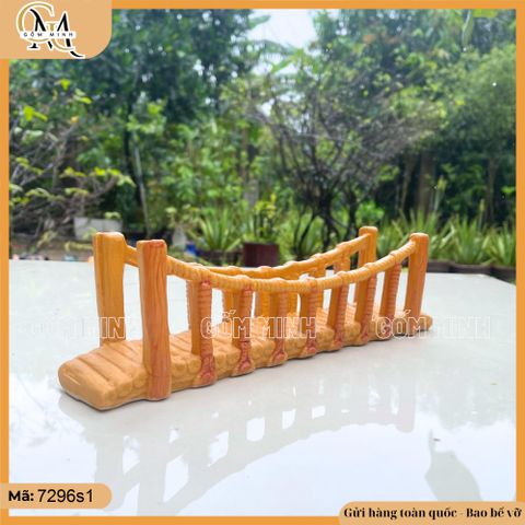 Mô Hình Cầu Dây Vàng Bằng Gốm dài 17cm, 32cm - Trang Trí Hòn Non Bộ Thành Tác Phẩm Nghệ Thuật Độc Đáo