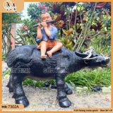 Tượng Mục đồng chăn trâu cao 54cm kiểu thổi sáo, đọc sách size đại gốm Bát Tràng sắc nét từng chi tiết