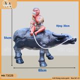 Tượng Mục đồng chăn trâu cao 54cm kiểu thổi sáo, đọc sách size đại gốm Bát Tràng sắc nét từng chi tiết