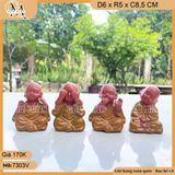 Bộ tượng chú tiểu tứ không nhỏ cao 8cm (bộ 4 tượng) - Gửi gắm triết lý nhân sinh qua nét gốm đất đỏ mộc mạc