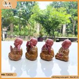 Bộ tượng chú tiểu tứ không nhỏ cao 8cm (bộ 4 tượng) - Gửi gắm triết lý nhân sinh qua nét gốm đất đỏ mộc mạc