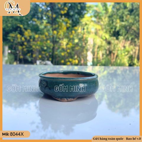 Chậu bonsai mini, chậu trơn men xanh nhiều mẫu, chậu trơn mini trồng cây bonsai