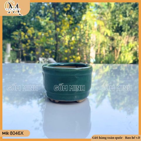 Chậu bonsai mini, chậu trơn men xanh nhiều mẫu, chậu trơn mini trồng cây bonsai