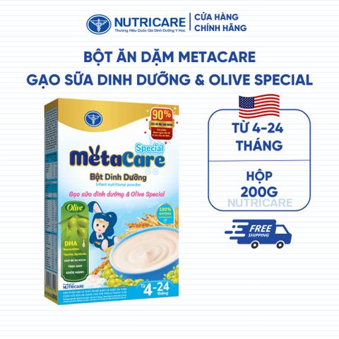 Bột Ăn Dặm Nutricare Metacare Gạo Sữa Dinh Dưỡng & Olive Special 200g