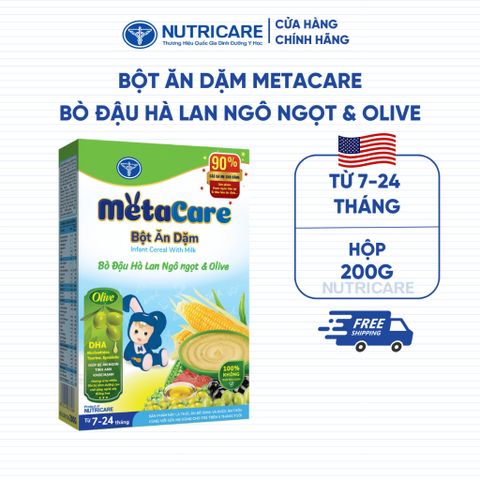 Bột Ăn Dặm Nutricare Metacare Bò Đậu Hà Lan Ngô Ngọt & Olive 200g