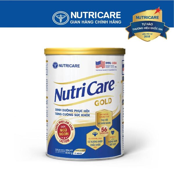 Sữa Bột Nutricare GOLD Giúp Ngủ Ngon Tiêu Hoá Khoẻ Tăng Cường Chức Năng Cơ Xương Khớp Dễ Hấp Thụ và Tiêu Hoá 850G/Lon