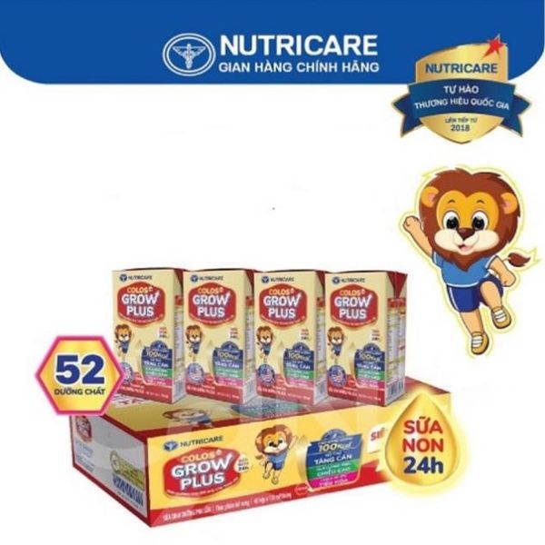 Thùng 48 Hộp Sữa Bột Pha Sẵn GROW PLUS Colos 24h Nutricare Bé Tăng Cân Tăng Cường Đề Kháng Tiêu Hoá Tốt Bé Từ 1 Tuổi