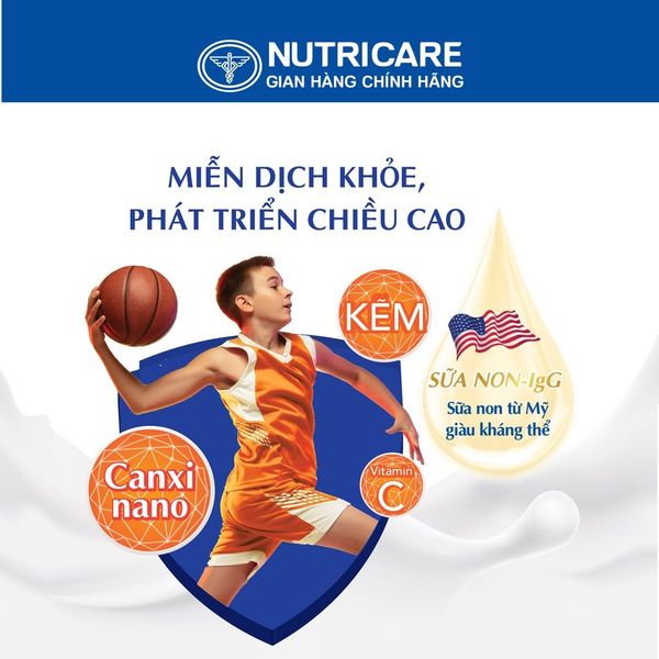 Sữa bột Nutricare Coloscare GROW+ phát triển chiều cao tăng miễn dịch 400g