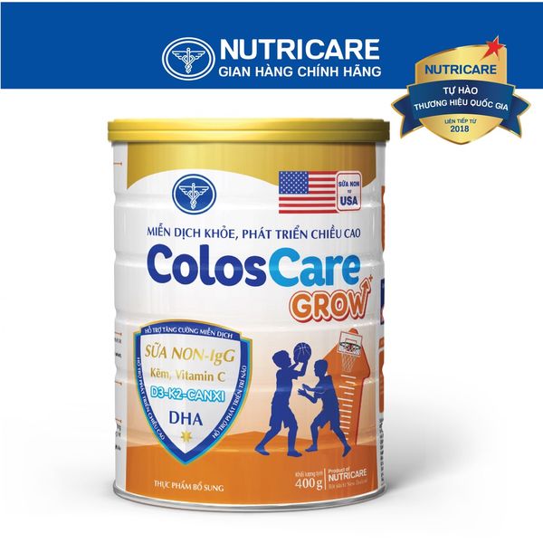 Sữa bột Nutricare Coloscare GROW+ phát triển chiều cao tăng miễn dịch 400g