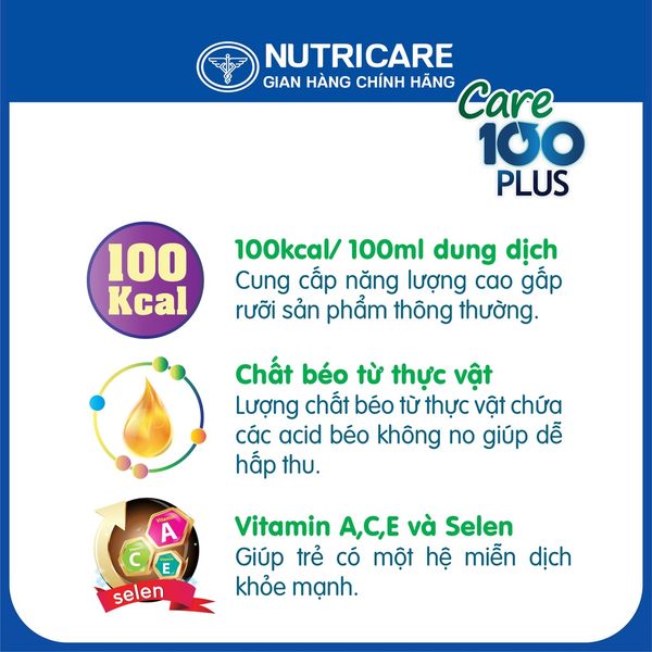 Sữa Bột CARE 100 PLUS Nutricare Tăng Cường Miễn Dịch Cho Trẻ Biếng Ăn và Suy Dinh Dưỡng Thấp Còi Từ 1-10 Tuổi (Lon 900G)