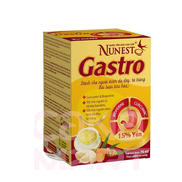 Nước Yến Sào NUNEST GASTRO 15% Tổ Yến Cho Người Viêm Loét Dạ Dày Tá Tràng Rối Loạn Tiêu Hoá, Tiêu Hoá Kém 70ML/HŨ