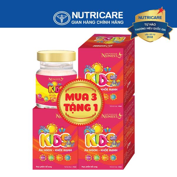 Nước Yến Sào Trẻ Em NUNEST KIDS 15% Tổ Yến Giúp Trẻ Ăn Ngon Miệng Tăng Sức Đề Kháng và Sức Khỏe 70ML/HŨ