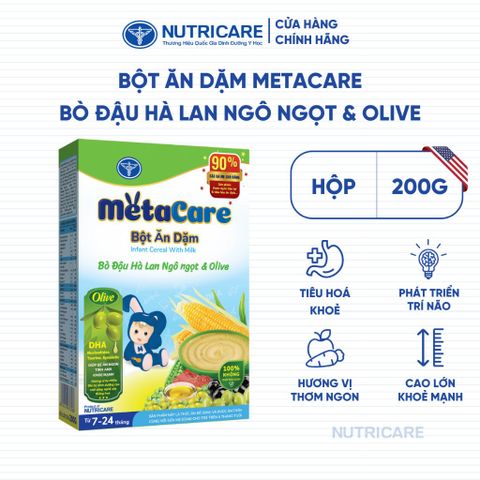 Bột Ăn Dặm Nutricare Metacare Bò Đậu Hà Lan Ngô Ngọt & Olive 200g