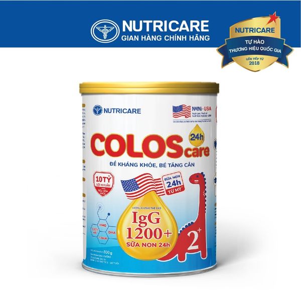 Sữa Bột COLOSCARE 24H 2+ Nutricare Bé Tăng Cân Cao Lớn Đề Kháng Khoẻ Tiêu Hoá Tốt Với Sữa Non 24h IgG 1200+ Từ 2-10 Tuổi