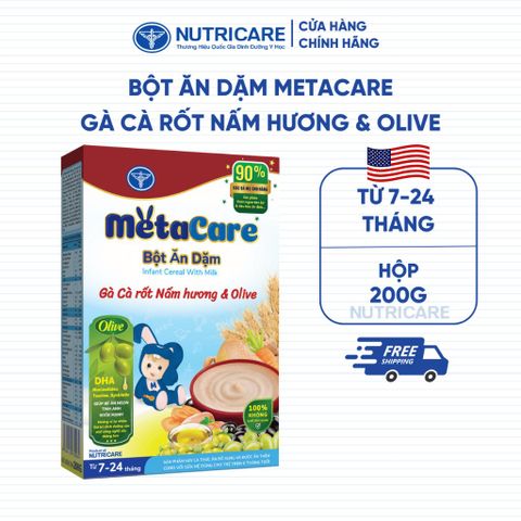 Bột Ăn Dặm Nutricare Metacare Gà Cà Rốt Nấm Hương & Olive 200g