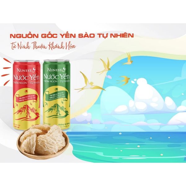 Nước Yến Lon NUNEST Đường Ăn Kiêng Bồi Bổ Sức Khoẻ Tốt Cho Tiêu Hoá Dành Cho Người Kiêng Đường 190ml