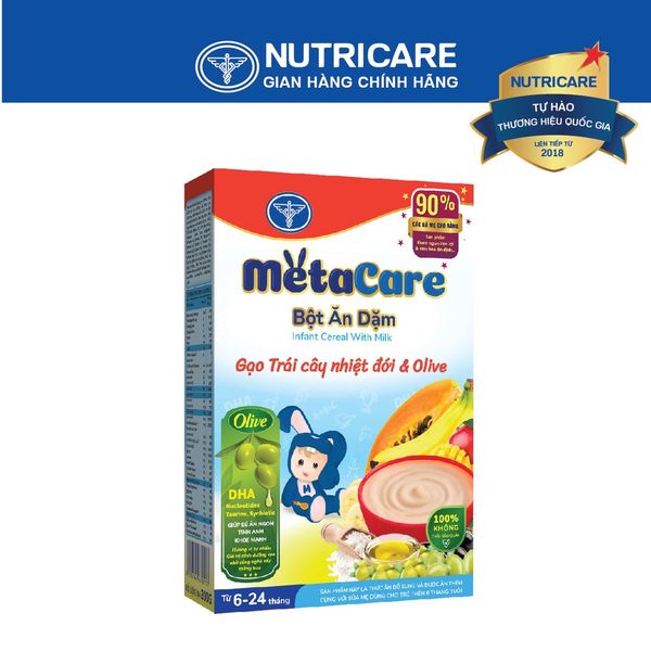 Bột Ăn Dặm Nutricare Metacare Gạo Trái Cây Nhiệt Đới & Olive 200g