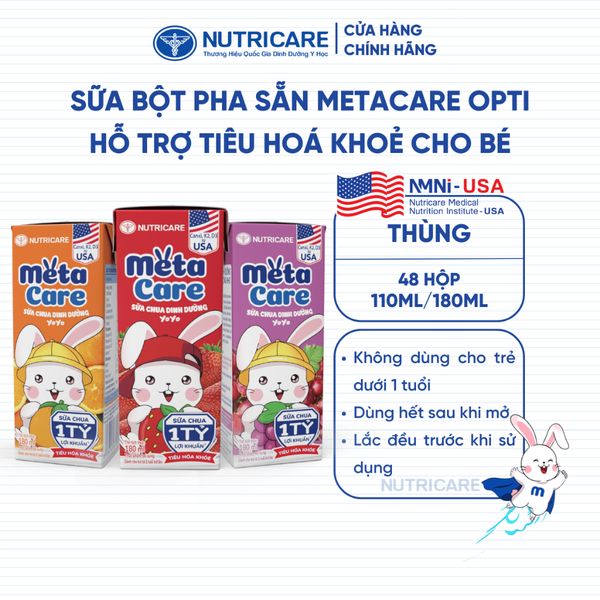 Thùng 48 Hộp Sữa METACARE YOYO Nutricare 180ML Sữa Chua Trái Cây Dinh Dưỡng Tiêu Hoá Khoẻ Bé Cao Lớn Tăng Cường Đề Kháng