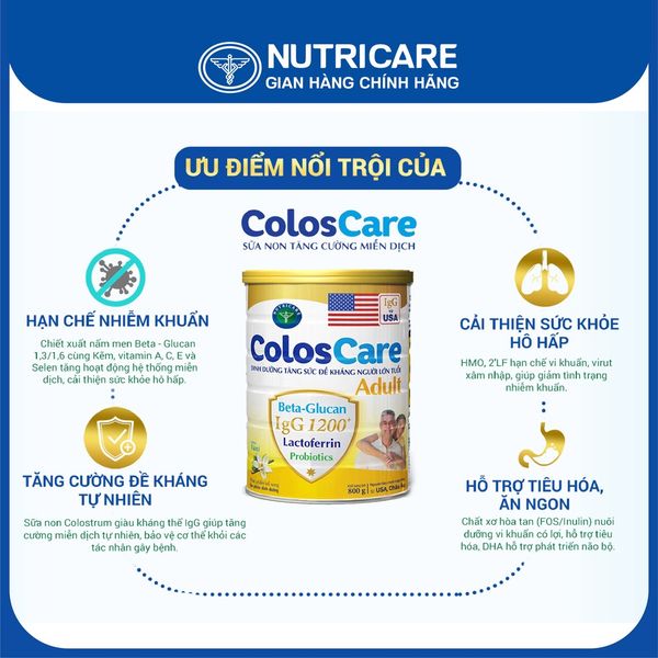 Sữa bột Nutricare ColosCare Adult cho người lớn tuổi 400g