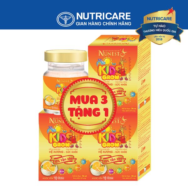 Lốc 6 Hũ Nước Yến Sào Trẻ Em NUNEST KIDS 15% Tổ Yến Giúp Trẻ Ăn Ngon Miệng Tăng Sức Đề Kháng và Sức Khỏe 70ML/HŨ