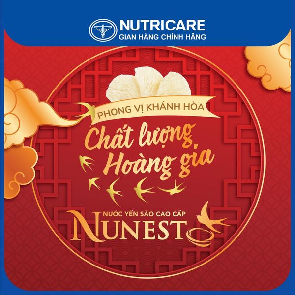 Lốc Nước Yến NUNEST Đông Trùng Hạ Thảo 15% Tổ Yến Giúp Bổ Thận Chắc Xương Bồi Bổ Sức Khoẻ 70ML/HŨ