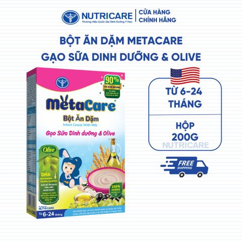 Bột Ăn Dặm Nutricare Metacare Gạo Sữa Dinh Dưỡng & Olive 200g
