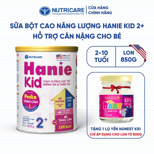 Sữa Bột HANIE KID Nutricare Bé Từ 0-10 Tuổi Sữa Non 24H Cao Năng Lượng Cho Bé Suy Dinh Dưỡng Biếng Ăn Thấp Còi