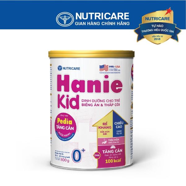 Sữa bột Nutricare Hanie Kid 0+ cho trẻ biếng ăn suy dinh dưỡng 400g