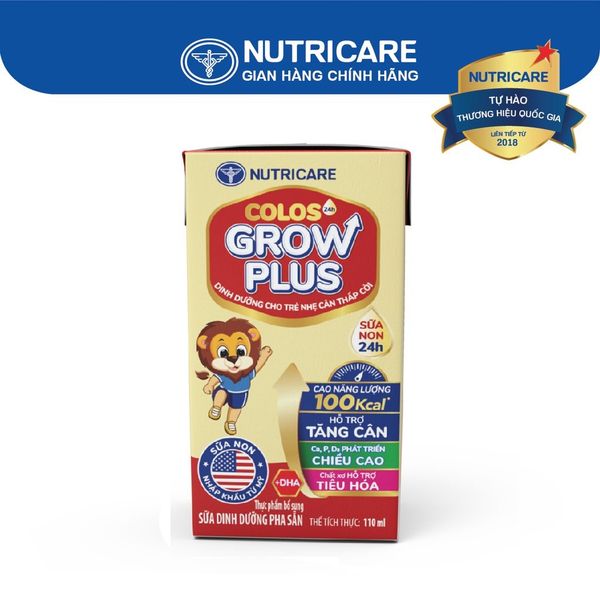 Thùng 48 Hộp Sữa Bột Pha Sẵn GROW PLUS Colos 24h Nutricare Bé Tăng Cân Tăng Cường Đề Kháng Tiêu Hoá Tốt Bé Từ 1 Tuổi