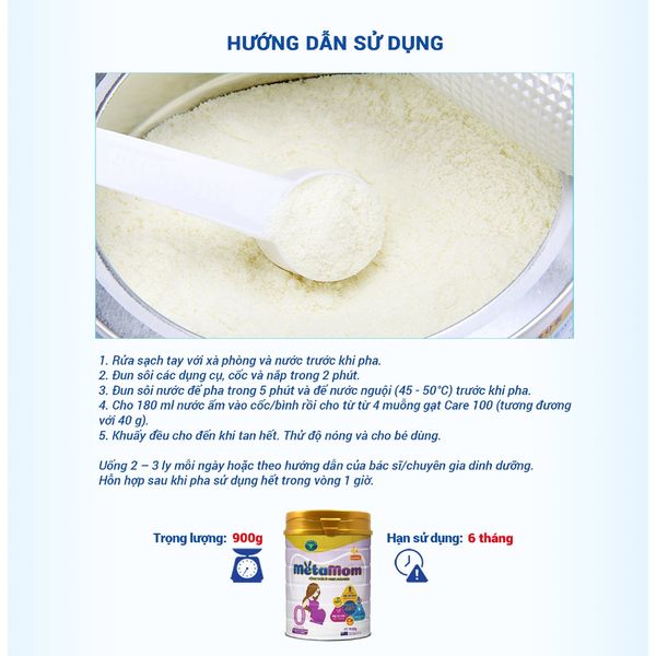 Sữa Bột Nutricare METAMOM Ít Ngọt Giảm Béo Tăng Cường Sức Đề Kháng Cho Phụ Nữ Mang Thai Và Cho Con Bú Hương Vani 900G