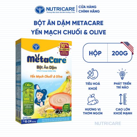 Bột Ăn Dặm Nutricare Metacare 200G Hương Vị Yến Mạch Chuối & Olive Bổ Sung Dinh Dưỡng Giúp Bé Ăn Ngon