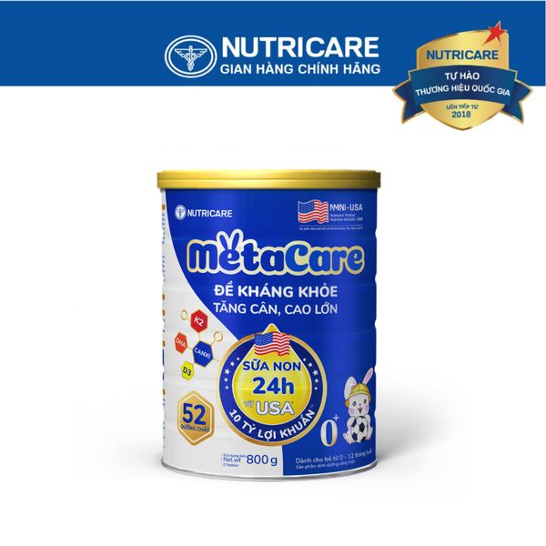 Sữa Bột METACARE 0+ Nutricare Giúp Bé Tăng Cân Phát Triển Chiều Cao Tăng Cường Sức Đề Kháng Bé 0-12 Tháng Tuổi 800G/Lon