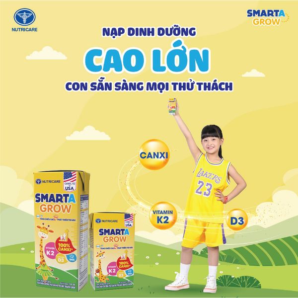 [Tặng 2 lọ yến] Sữa bột Nutricare Smarta Grow 0+ dinh dưỡng cho trẻ thấp còi 800g