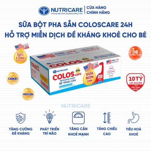 Thùng 48 Hộp Sữa Bột Pha Sẵn COLOSCARE 24h Nutricare Tăng Cân Cao Lớn Đề Kháng Khoẻ Tiêu Hoá Tốt Bé Trên 6 Tháng Tuổi