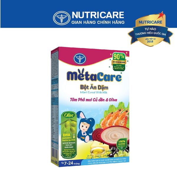 Bột Ăn Dặm Nutricare Metacare Tôm Phô Mai Củ Dền & Olive 200g