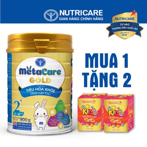 [Tặng 2 lọ yến] Sữa bột Nutricare MetaCare Gold 2+ tiêu hóa khỏe tăng hấp thu 900g