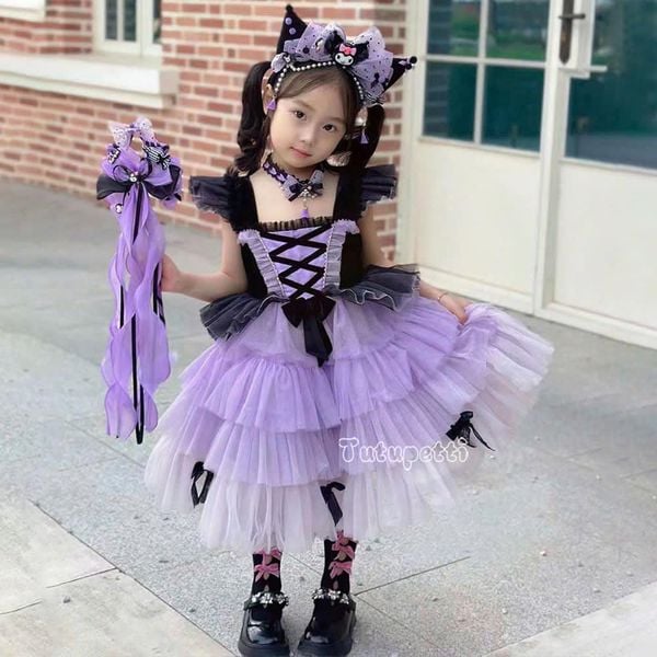  P24_282. Đầm Halloween Kuromi Tím 